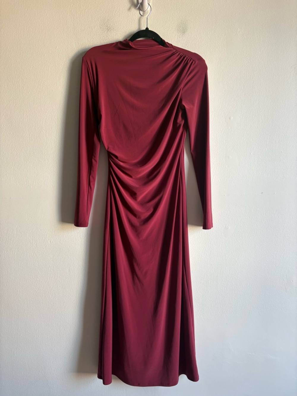 Aritzia Wilfred Sz S Fernanda Raspberry Long Sleeves Midi Dress - Picture 2 of 13